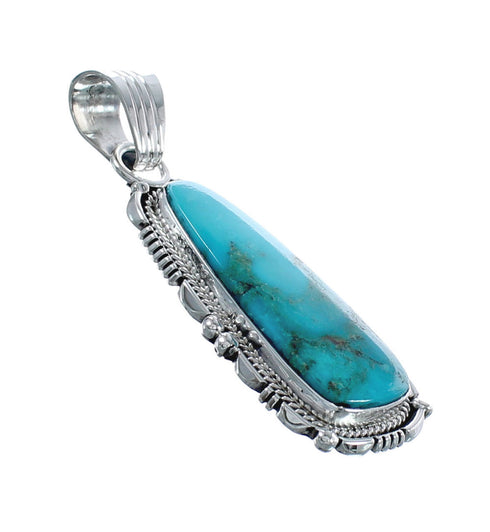 Authentic Sterling Silver And Turquoise Navajo Pendant AX124395