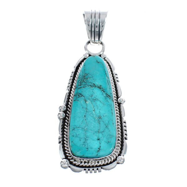 Authentic Sterling Silver And Turquoise Navajo Pendant AX124400