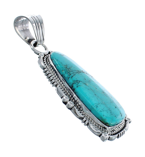 Authentic Sterling Silver And Turquoise Navajo Pendant AX124400