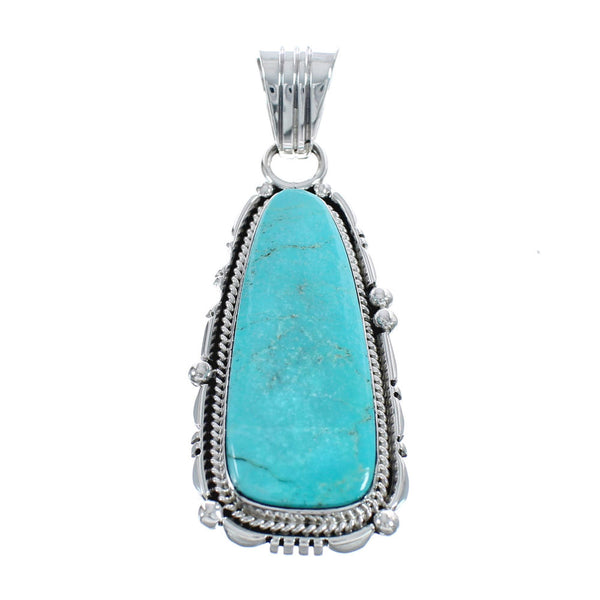 Authentic Sterling Silver And Turquoise Navajo Pendant AX124401