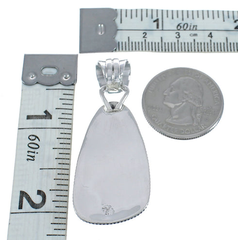 Turquoise Native American Genuine Sterling Silver Pendant AX124484