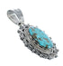 Native American Navajo Turquoise Sterling Silver Stamped Pendant AX124410