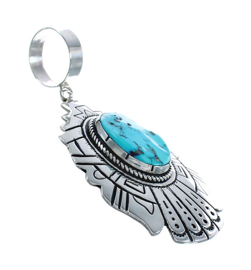 Authentic Sterling Silver Native American Turquoise Pendant AX124405