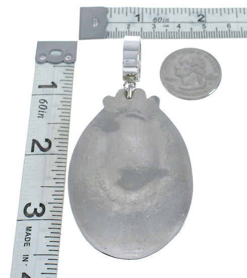 Authentic Sterling Silver Native American Turquoise Pendant AX124407