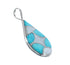Zuni Turquoise Mother Of Pearl Tear Drop Sterling Silver Pendant AX124422