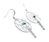 Sterling Silver Turquoise Coral Dream Catcher Feather Navajo Hook Dangle Earrings AX124530