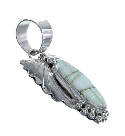 Native American Navajo Opal Authentic Sterling Silver Pendant JX124521