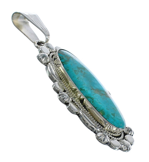Native American Navajo Turquoise Genuine Sterling Silver Pendant JX124424
