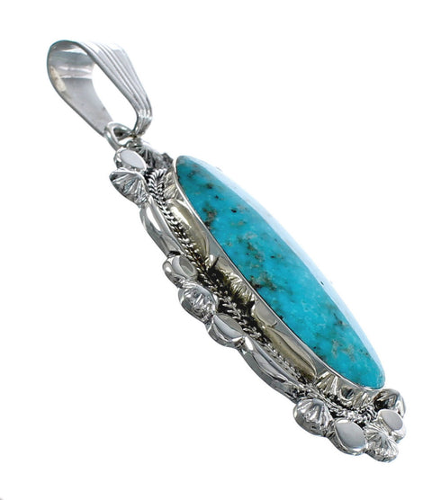 Native American Navajo Turquoise Genuine Sterling Silver Pendant JX124426
