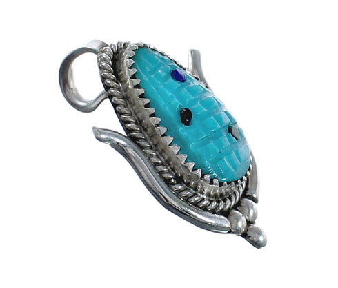 Native American Zuni Multicolor Sterling Silver Corn Pendant JX124514