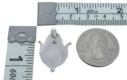 Native American Zuni Multicolor Sterling Silver Corn Pendant JX124514