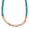Native American Navajo Turquoise and Oyster Shell Bead Sterling Silver Necklace JX124552