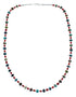 Native American Navajo Turquoise and Coral Bead Sterling Silver Necklace JX124566