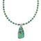 Sterling Silver Turquoise Pendant Bead Native American Necklace Set JX124551