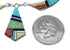 Southwestern Silver Multicolor Inlay Link Necklace Earrings Set JX124592