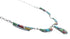 Southwestern Silver Multicolor Inlay Link Necklace Earrings Set JX124592