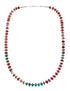 Southwestern Turquoise and Oyster Shell Sterling Silver Bead Necklace JX124634