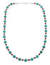Southwestern Turquoise and Coral Sterling Silver Bead Necklace JX124635