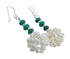 Sterling Silver Turquoise Fresh Water Pearls Bead Hook Dangle Earrings JX124620