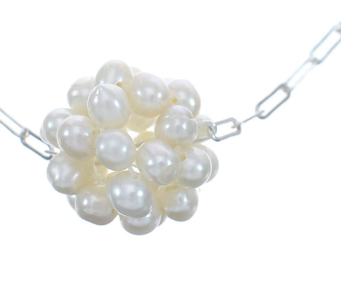 Mother of Pearl Sterling Silver Southwest Pendant Chain Necklace JX124639