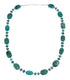 Native American Turquoise Bead Sterling Silver Necklace AX124694