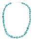 Kingman Turquoise Native American Bead And Silver Necklace AX124690