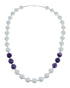Native American Navajo Amethyst and Mother of Pearl Bead Sterling Silver Necklace AX124677