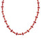Native American Navajo Coral Bead Sterling Silver Necklace AX124682