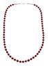 Native American Navajo Coral Round Bead Sterling Silver Necklace AX124681