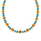Native American Navajo Turquoise and Amber Bead Sterling Silver Necklace AX124696