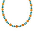 Native American Navajo Turquoise and Amber Bead Sterling Silver Necklace AX124696