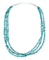 Silver 3 Strand Kingman Turquoise Bead Necklace AX124713