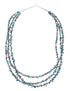 Silver 3 Strand Turquoise and Coral Bead Necklace AX124714