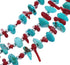 Silver 3 Strand Turquoise and Coral Bead Necklace AX124714
