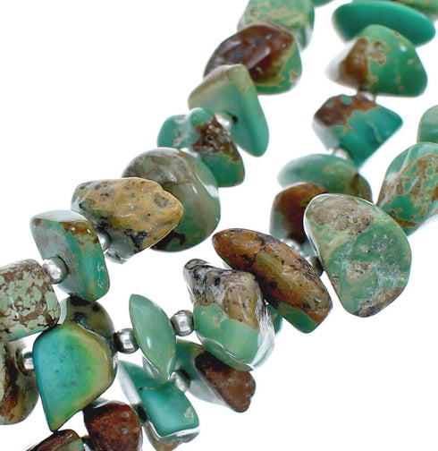 Silver 3 Strand Kingman Turquoise Bead Necklace AX124712