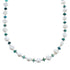 Turquoise and Mother of Pearl Bead Sterling Silver Necklace AX124718