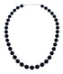 Native American Onyx Sterling Silver Bead Necklace AX124743