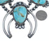 Turquoise Sterling Silver Navajo Naja Squash Blossom Necklace And Earrings Set AX124768