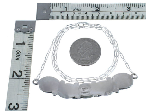 Turquoise Sterling Silver Zuni Effie Calavaza Snake Necklace AX124755