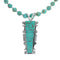 Native American Kingman Turquoise Inlay And Sterling Silver Bead Necklace And Pendant Set AX124776