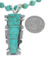 Native American Kingman Turquoise Inlay And Sterling Silver Bead Necklace And Pendant Set AX124776