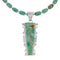 Native American Kingman Turquoise Inlay And Sterling Silver Navajo Bead Necklace And Pendant Set AX124780