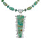 Native American Kingman Turquoise Inlay And Sterling Silver Navajo Bead Necklace And Pendant Set AX124783