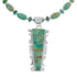 Native American Kingman Turquoise Inlay And Sterling Silver Navajo Bead Necklace And Pendant Set AX124783