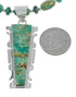 Native American Kingman Turquoise Inlay And Sterling Silver Navajo Bead Necklace And Pendant Set AX124783