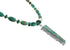 Native American Kingman Turquoise Inlay And Sterling Silver Navajo Bead Necklace And Pendant Set AX124783