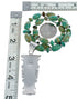 Native American Kingman Turquoise Inlay And Sterling Silver Navajo Bead Necklace And Pendant Set AX124783