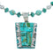 Native American Kingman Turquoise Cobble Inlay And Sterling Silver Navajo Bead Necklace Set AX124789
