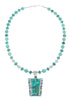 Native American Kingman Turquoise Cobble Inlay And Sterling Silver Navajo Bead Necklace Set AX124789