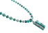 Native American Kingman Turquoise Cobble Inlay And Sterling Silver Navajo Bead Necklace Set AX124789